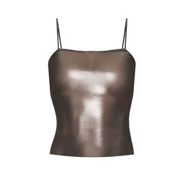 Metallic Sheer Mesh Camisole – Gunmetal Bronze – Like New - Picture 1 of 2